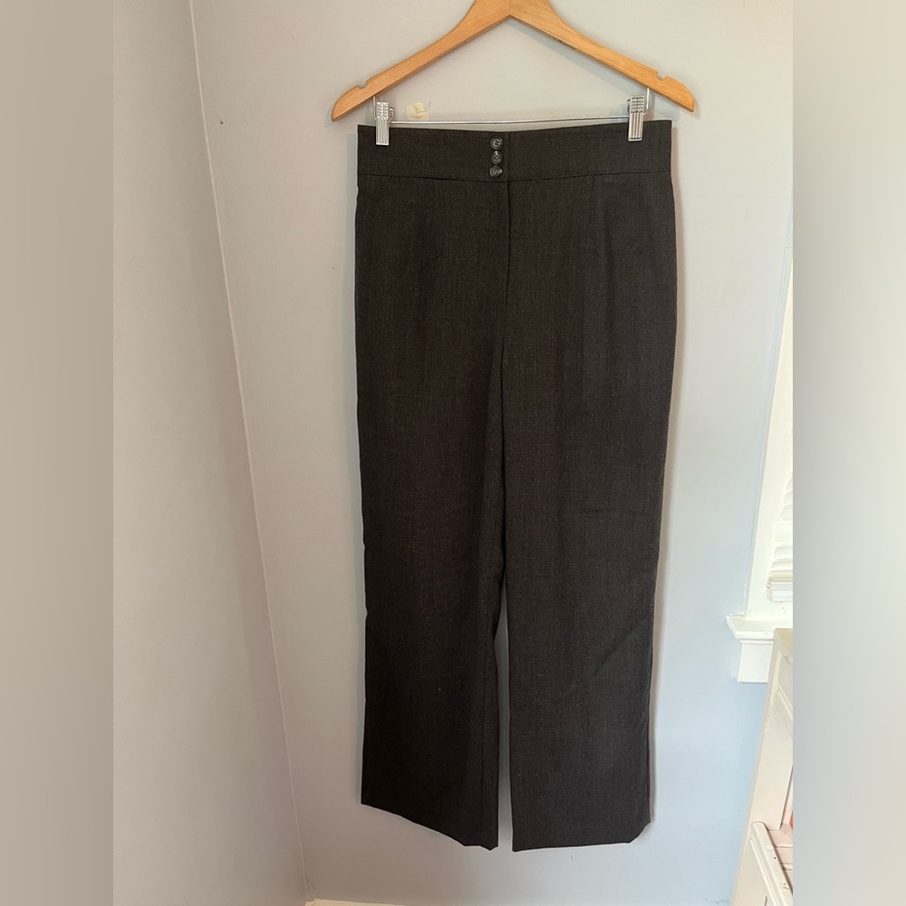 Harve Benard Dark Gray Straight Leg Pants, lined business casual size 10